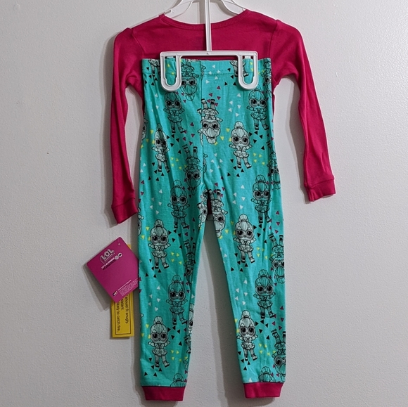 L.O.L. Surprise! Stand Out Q.T. Girls Neon Pajamas 2 Piece Set (Size 4), NWT - Picture 2 of 6